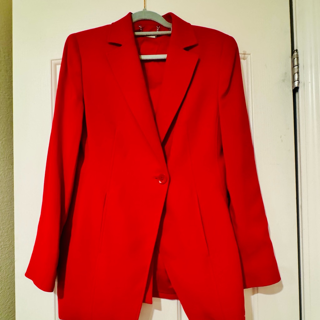 Elie Tahari Single-Button Red Blazer Size 8